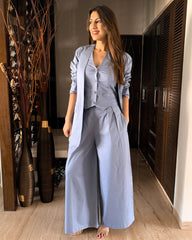 Stylish Bell-Bottoms with Vest Coat and Blazer