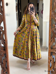 Women Traditional Cotton Anarkali Dupatta Set
