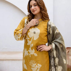 Beautiful Pure Cotton Kurti Pant Dupatta Set