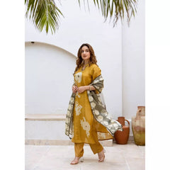 Beautiful Pure Cotton Kurti Pant Dupatta Set
