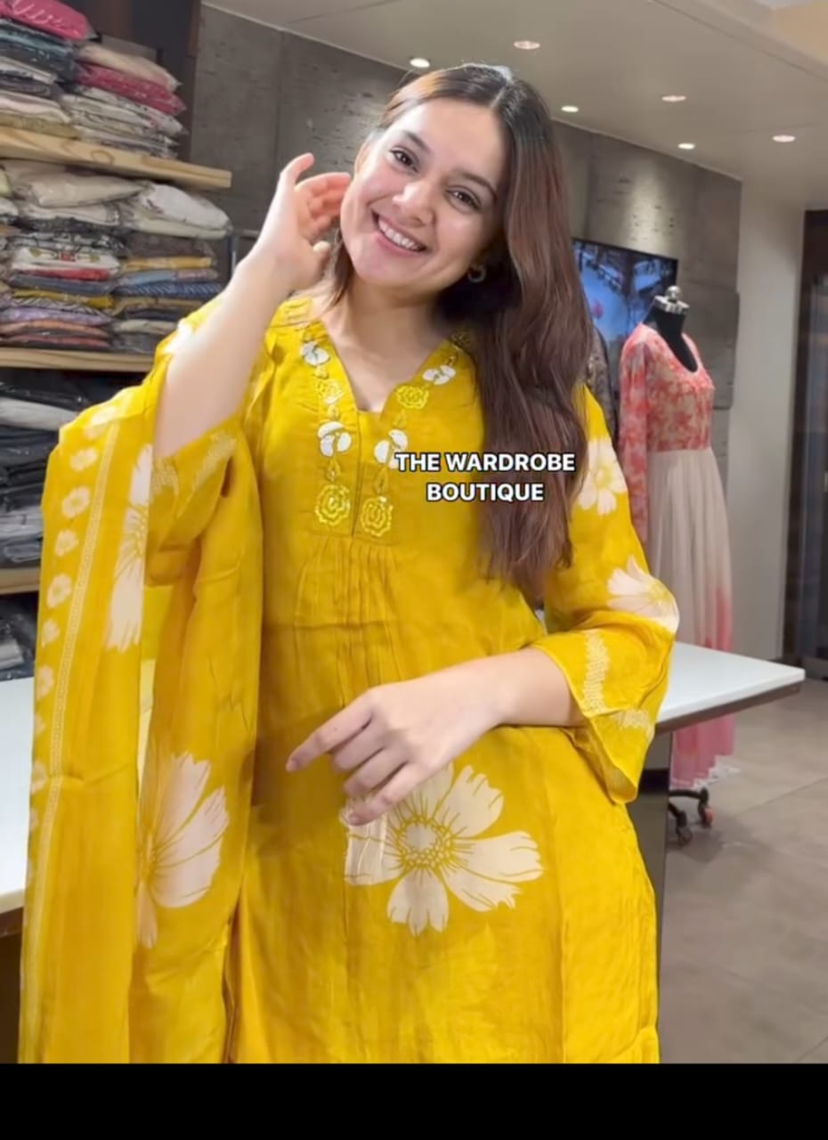 Floral Anarkali Dupatta Set
