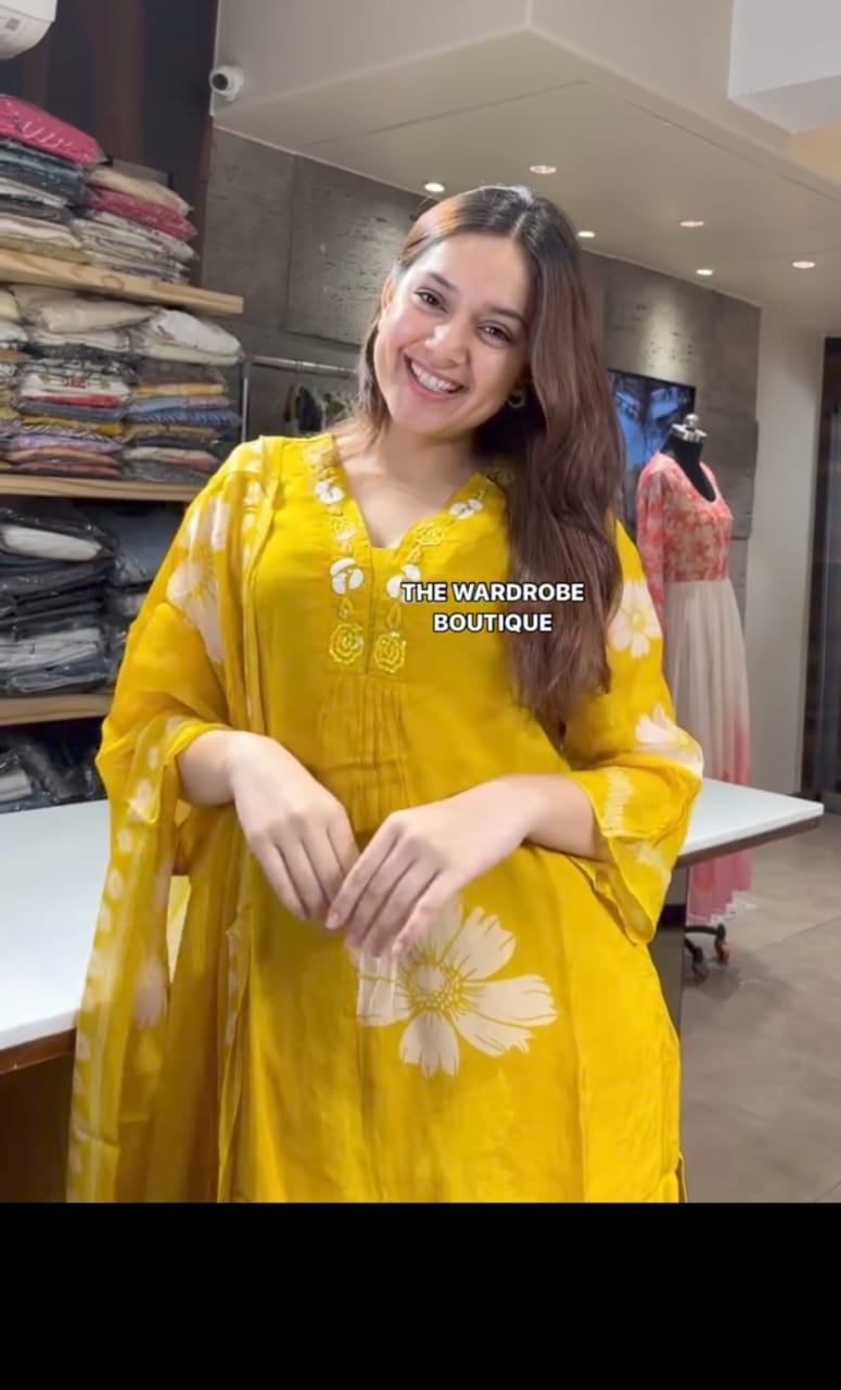 Floral Anarkali Dupatta Set
