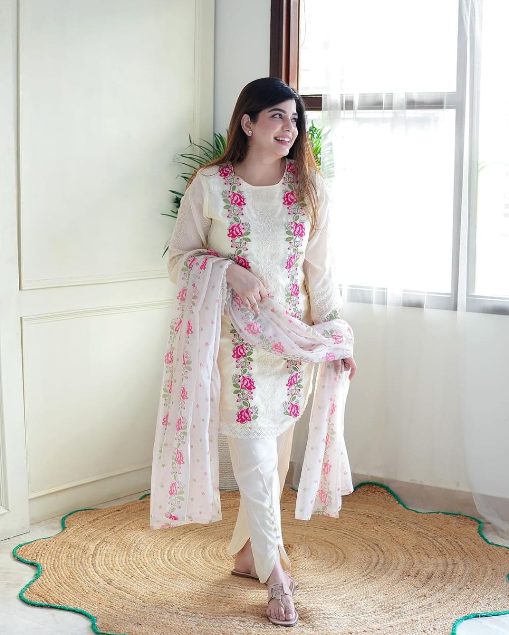 Designer Embroidered Dupatta Set for Women