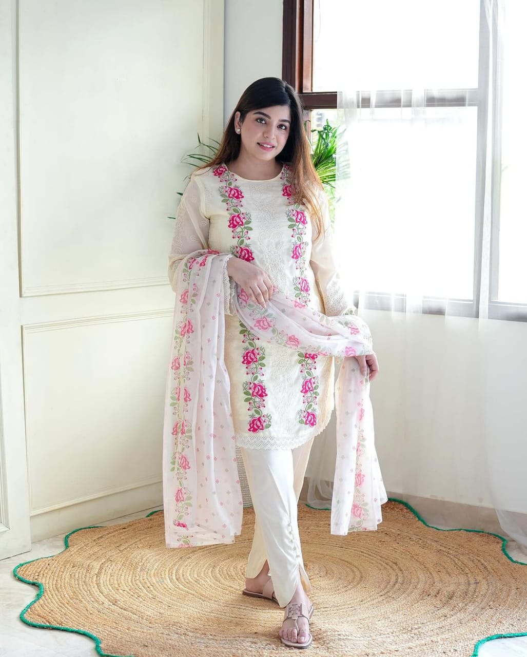 Designer Embroidered Dupatta Set for Women