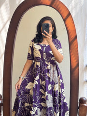 Purple Lotus Bloom Midi Dress