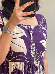 Purple Lotus Bloom Midi Dress