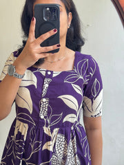 Purple Lotus Bloom Midi Dress