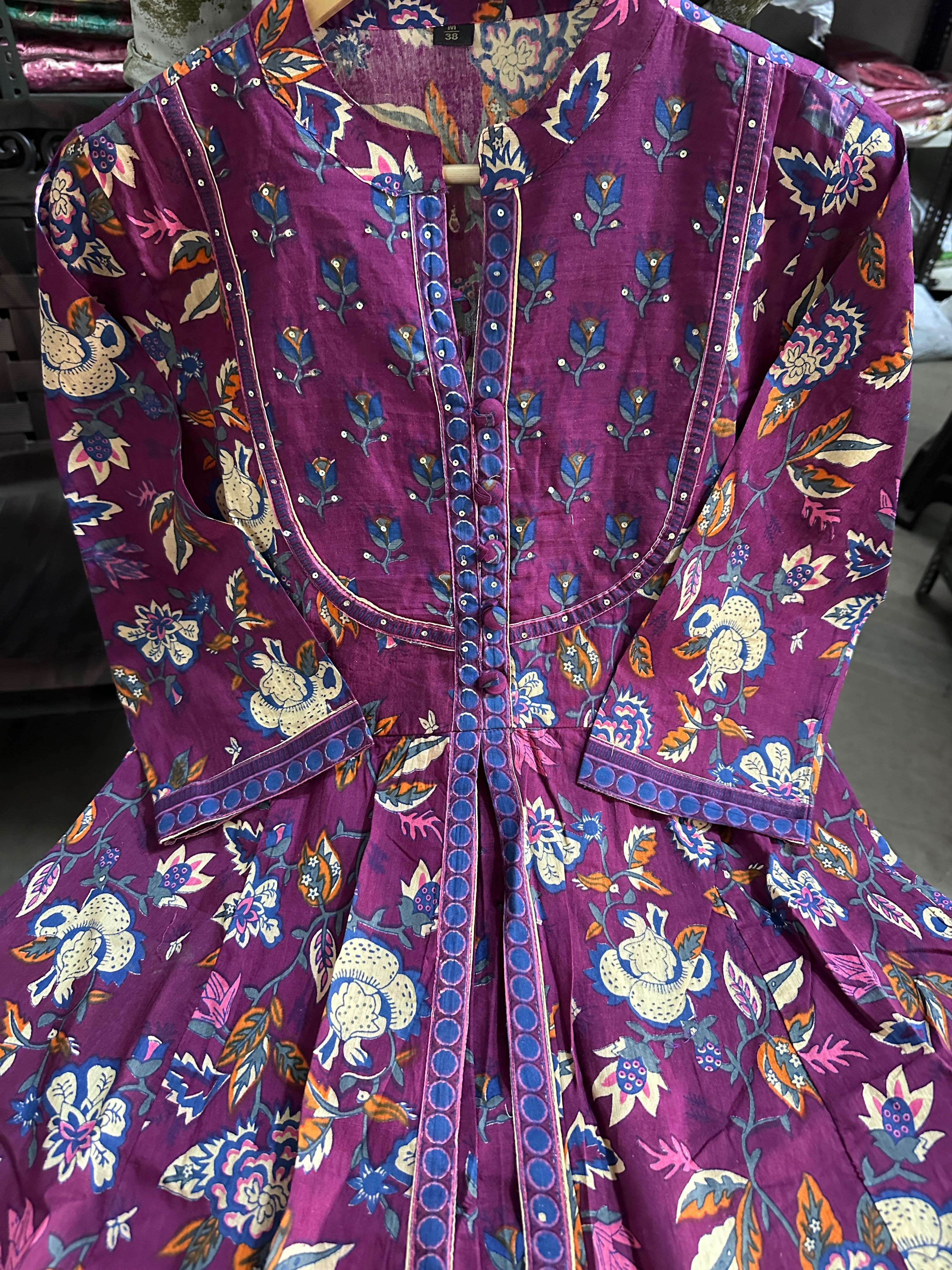 Wine Blossom Elegance Anarkali Set
