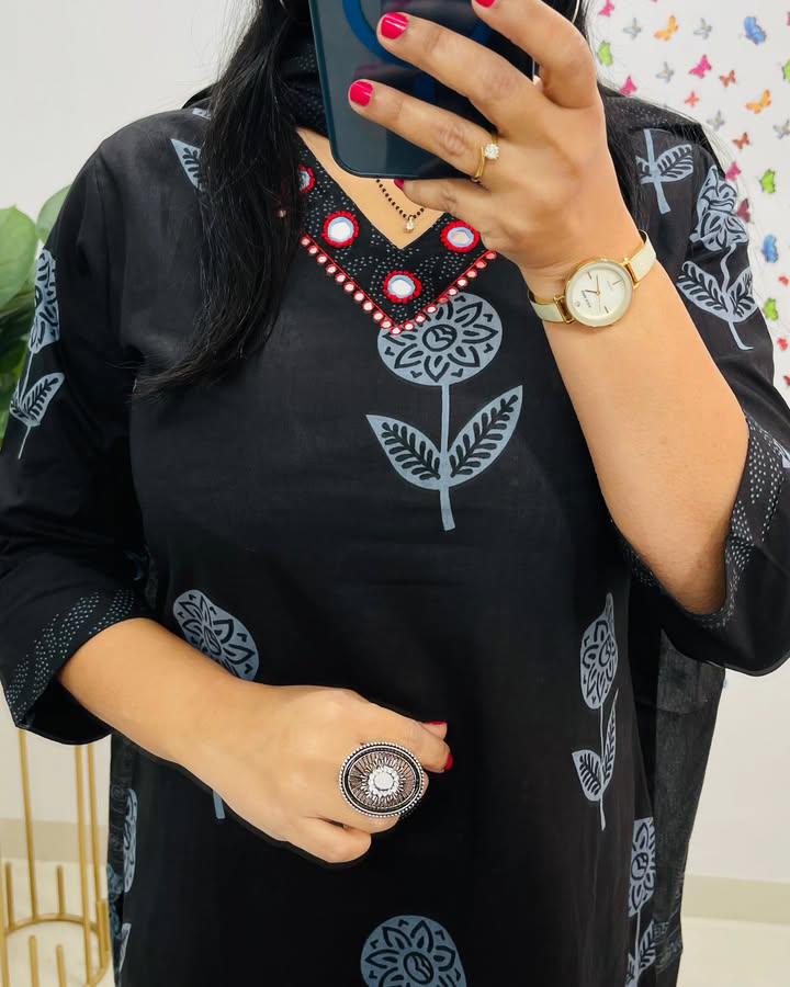 Suitkari, Black kurta set, Office wear