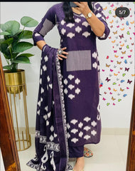 Purple Ikat Elegance Dupatta Set