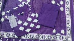 Purple Ikat Elegance Dupatta Set