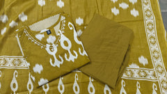 Mustard Ikat Elegance Dupatta Set