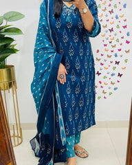 cotton dupatta set, kurta set with dupatta, suitkari
