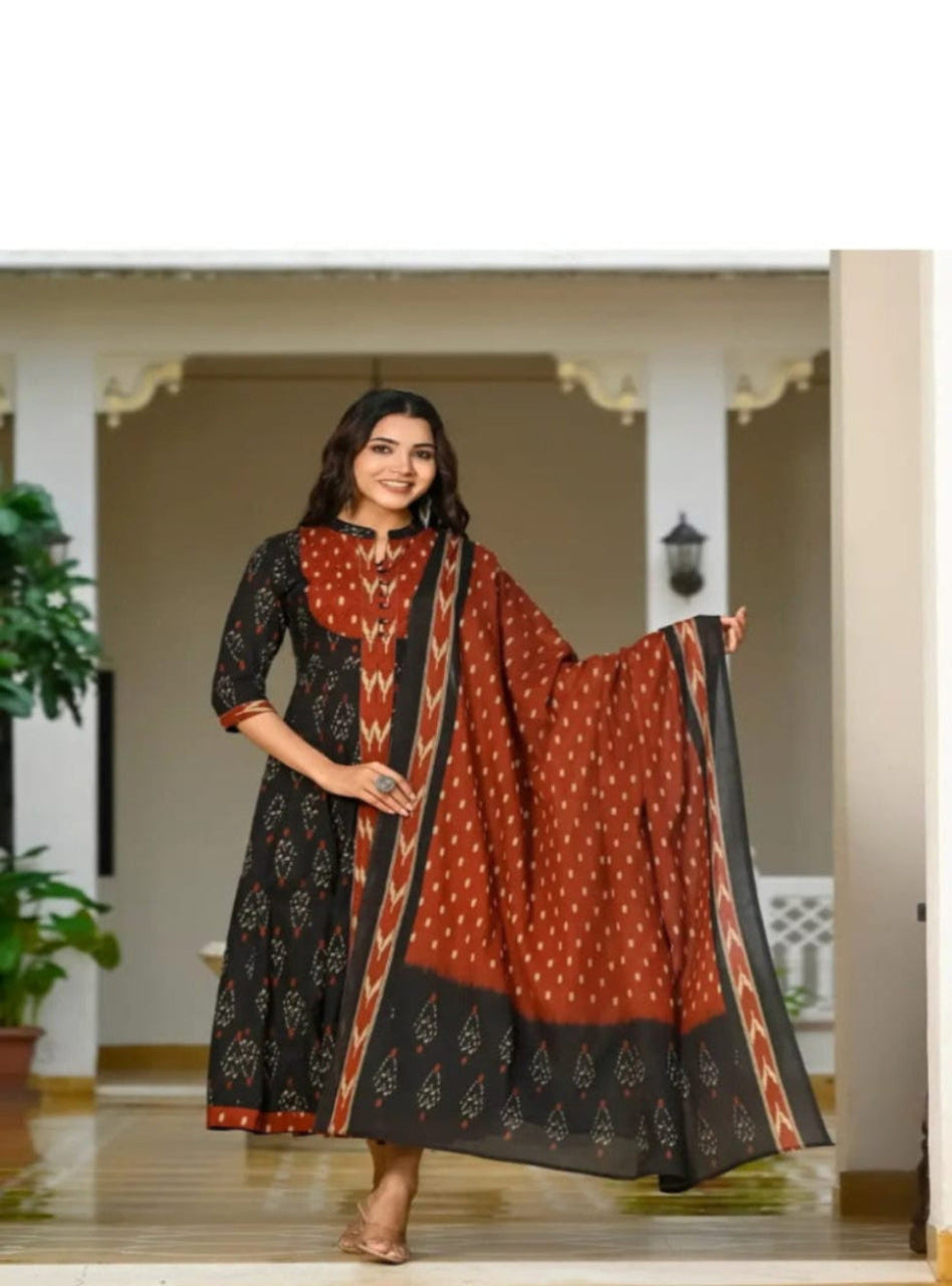 anarkali kurta set, kurta setwith dupatta, suitkari
